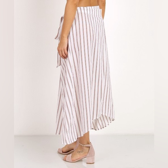 FAITHFULL THE BRAND Caribe Wrap Skirt in Natural Bay Stripe Print - Picture 3 of 5